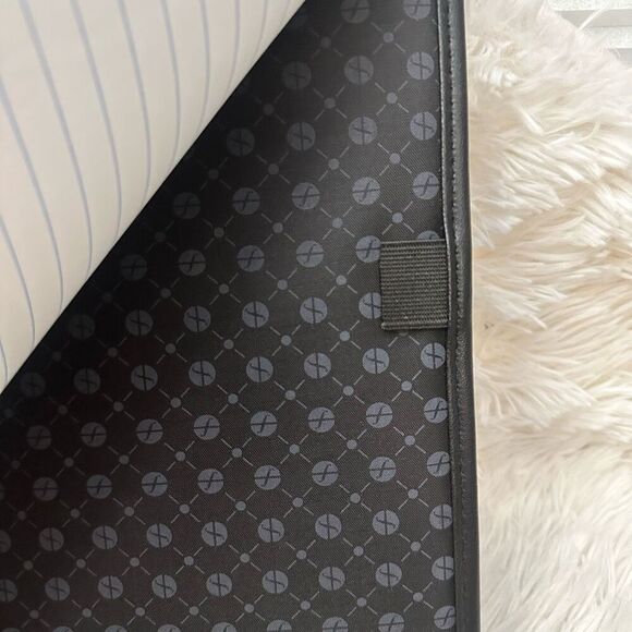 Foray 3 Ring Black Faux Leather Padfolio Binder 1” Ring NEW 13” x 11” Organizer - Picture 7 of 9